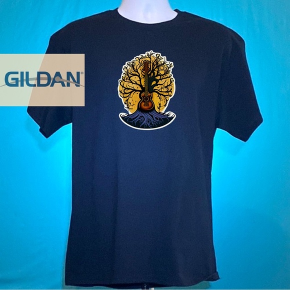 NEW Guitar TSHIRT Guitar Tree of Life Tee Black